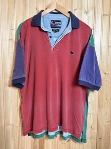 Vintage Canterbury Of New Zealand Polo Shirt Multicolor Short Sleeve Sz L